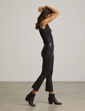 Load image into Gallery viewer, Faux Leather cropped flare - Black
