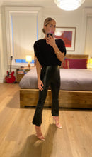 Load image into Gallery viewer, Faux Leather cropped flare - Black