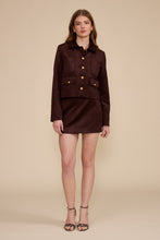 Load image into Gallery viewer, Mini faux suede skirt - Dark brown
