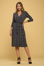 Load image into Gallery viewer, V neck Jersey wrap dress - Black
