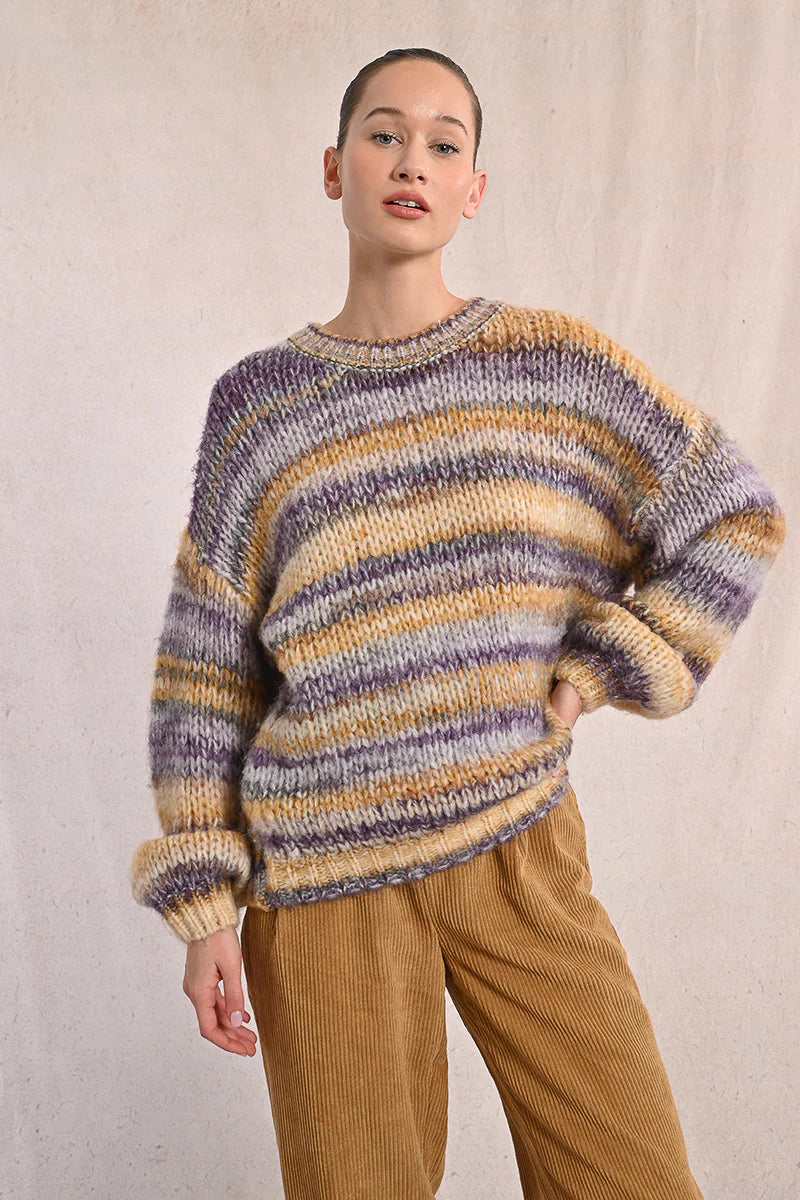 Melange Sweater - Mauve/Purple