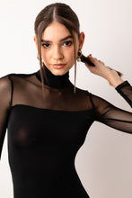 Load image into Gallery viewer, Mesh sleeve dress - Black
