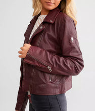 Load image into Gallery viewer, Jules Leather jacket - Wine
