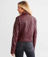 Load image into Gallery viewer, Jules Leather jacket - Wine
