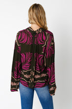 Load image into Gallery viewer, Bell Sleeve Top - Olive/Fuchsia
