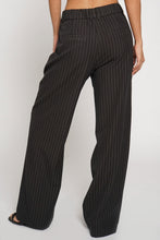 Load image into Gallery viewer, Pleated Stripe pants - Black
