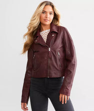 Load image into Gallery viewer, Jules Leather jacket - Wine
