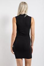 Load image into Gallery viewer, High Neckline Mini Dress - Black
