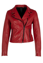 Load image into Gallery viewer, lina leather jacket - red
