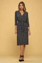 Load image into Gallery viewer, V neck Jersey wrap dress - Black
