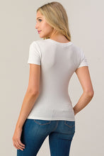 Load image into Gallery viewer, Short slv Ribbed top - WHITE

