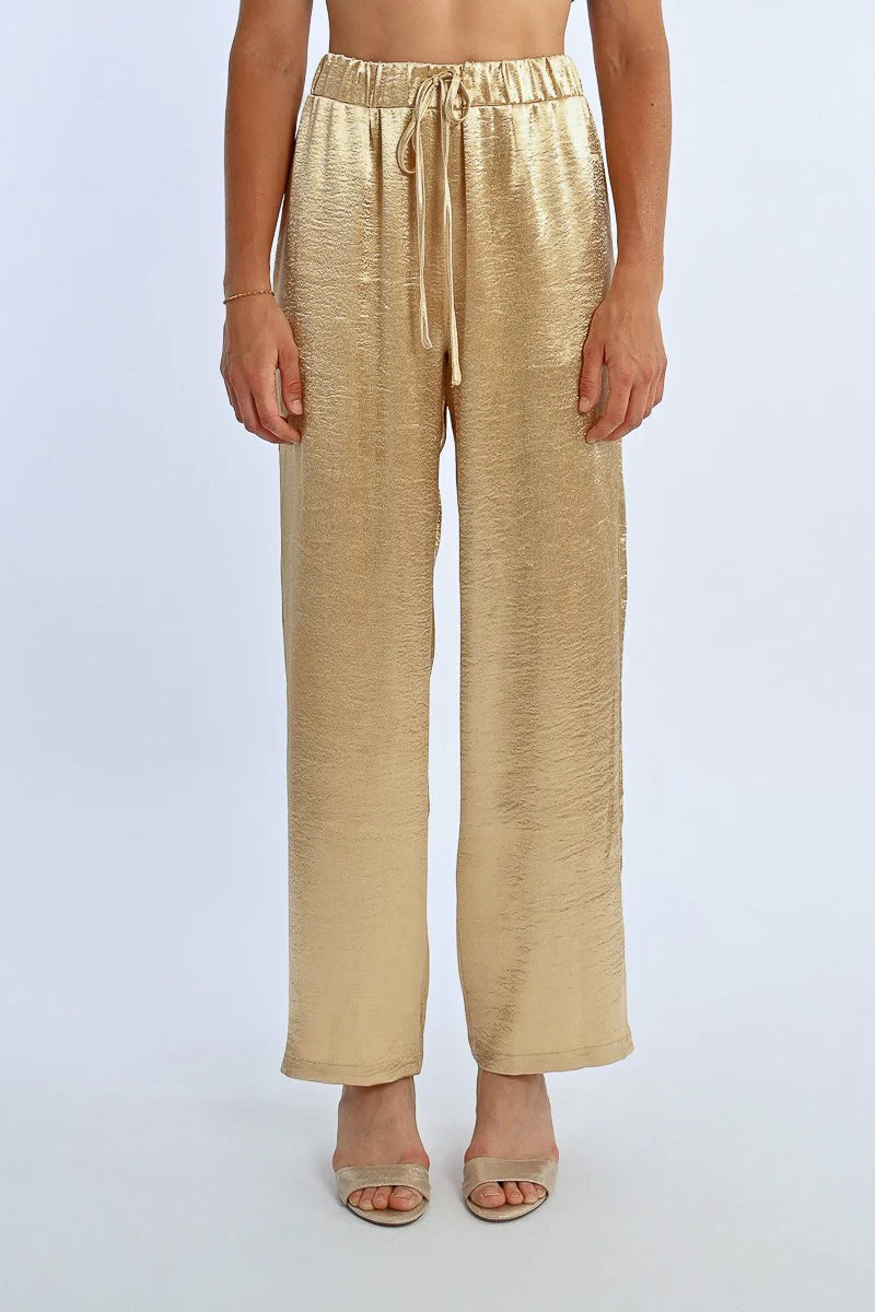 Satin Pants - Gold