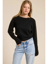 Load image into Gallery viewer, Rib panel Sweater - Black
