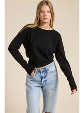 Load image into Gallery viewer, Rib panel Sweater - Black

