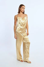 Load image into Gallery viewer, Satin Rhinestone Top - Gold
