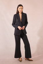 Load image into Gallery viewer, Striped straight blazer - Black
