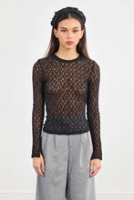 Load image into Gallery viewer, Semi Sheer LS Top - Black
