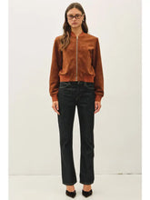 Load image into Gallery viewer, Faux suede bomber jacket - Brown
