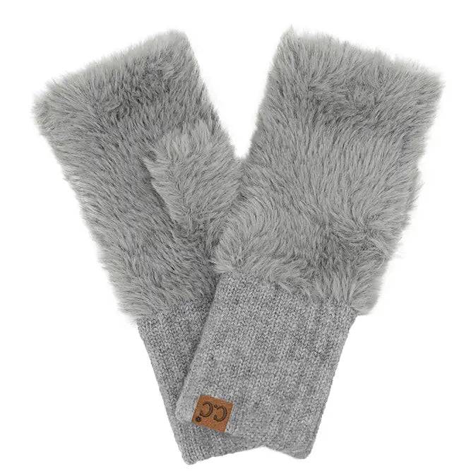 Fingerless winter gloves - Grey