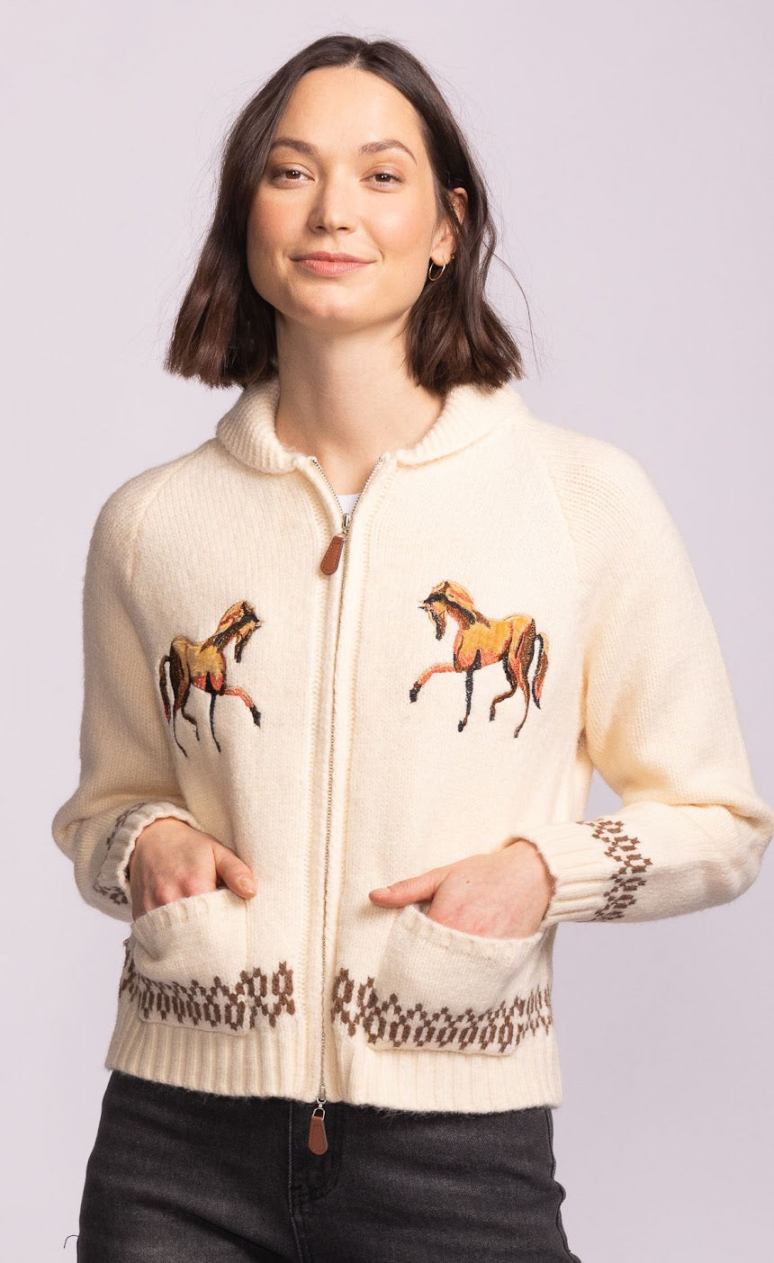 Horse Cardi - Beige