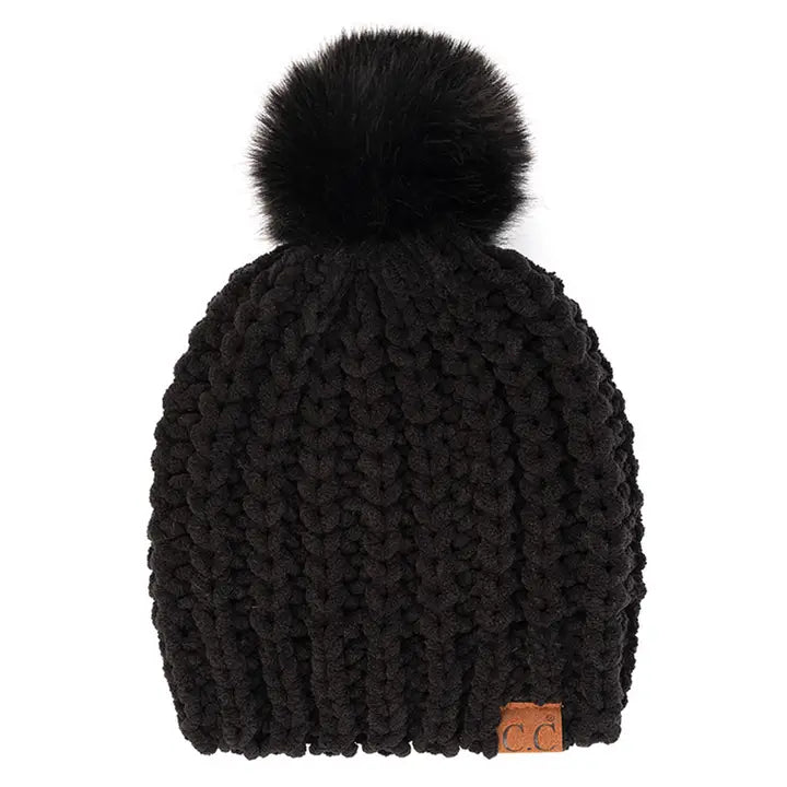 Chunky yarn beanie - Black