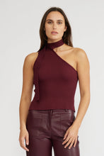 Load image into Gallery viewer, One shoulder ribbed top - Burgundy
