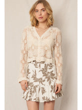 Load image into Gallery viewer, Flower Crochet Cardigan - Natural
