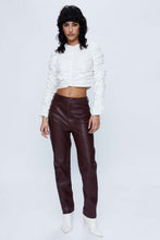 Load image into Gallery viewer, Faux Leather Pants - Burgondy
