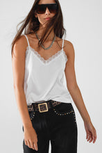 Load image into Gallery viewer, V neck satin top - White
