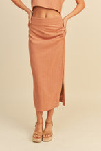 Load image into Gallery viewer, Linen Ruched Skirt - Salmon
