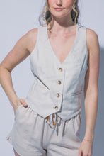 Load image into Gallery viewer, V neck Linen Vest - Natural
