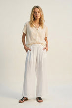 Load image into Gallery viewer, Woven wide leg pants - White
