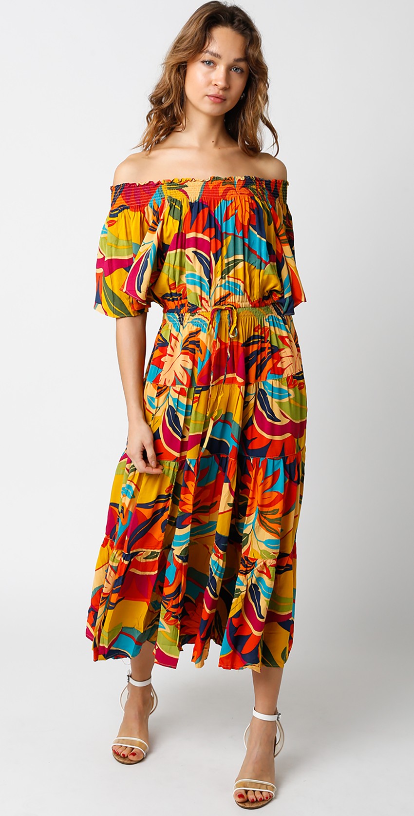 Luna Dress - Multi yellow red