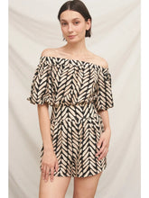 Load image into Gallery viewer, Off shoulder Romper - Black / Natural
