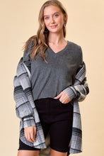 Load image into Gallery viewer, v neck brushed knit - charcoal
