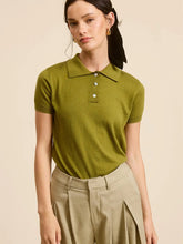 Load image into Gallery viewer, Buttoned polo Top - Olive
