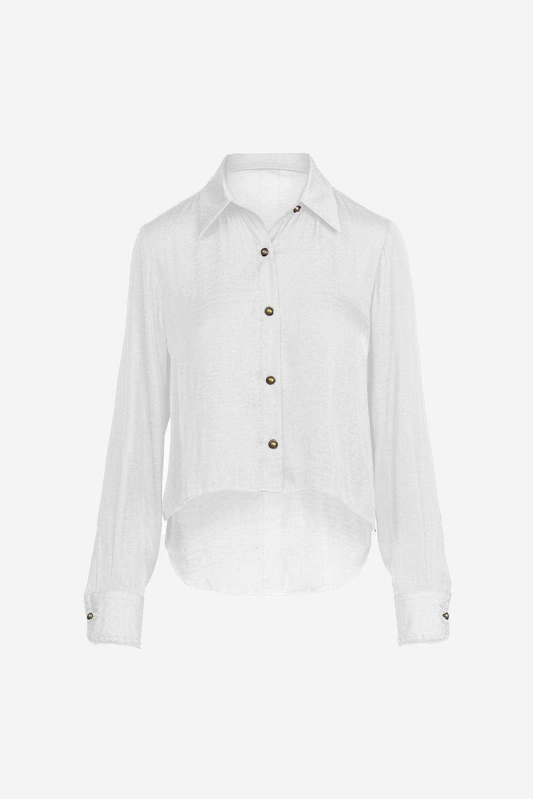 blanket stitch cropped blouse - Offwhite