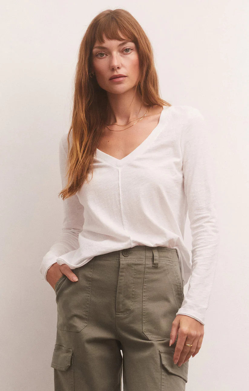 LS slub Tee - White