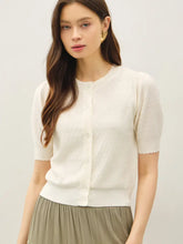 Load image into Gallery viewer, Puff sleeve cardign - Cream
