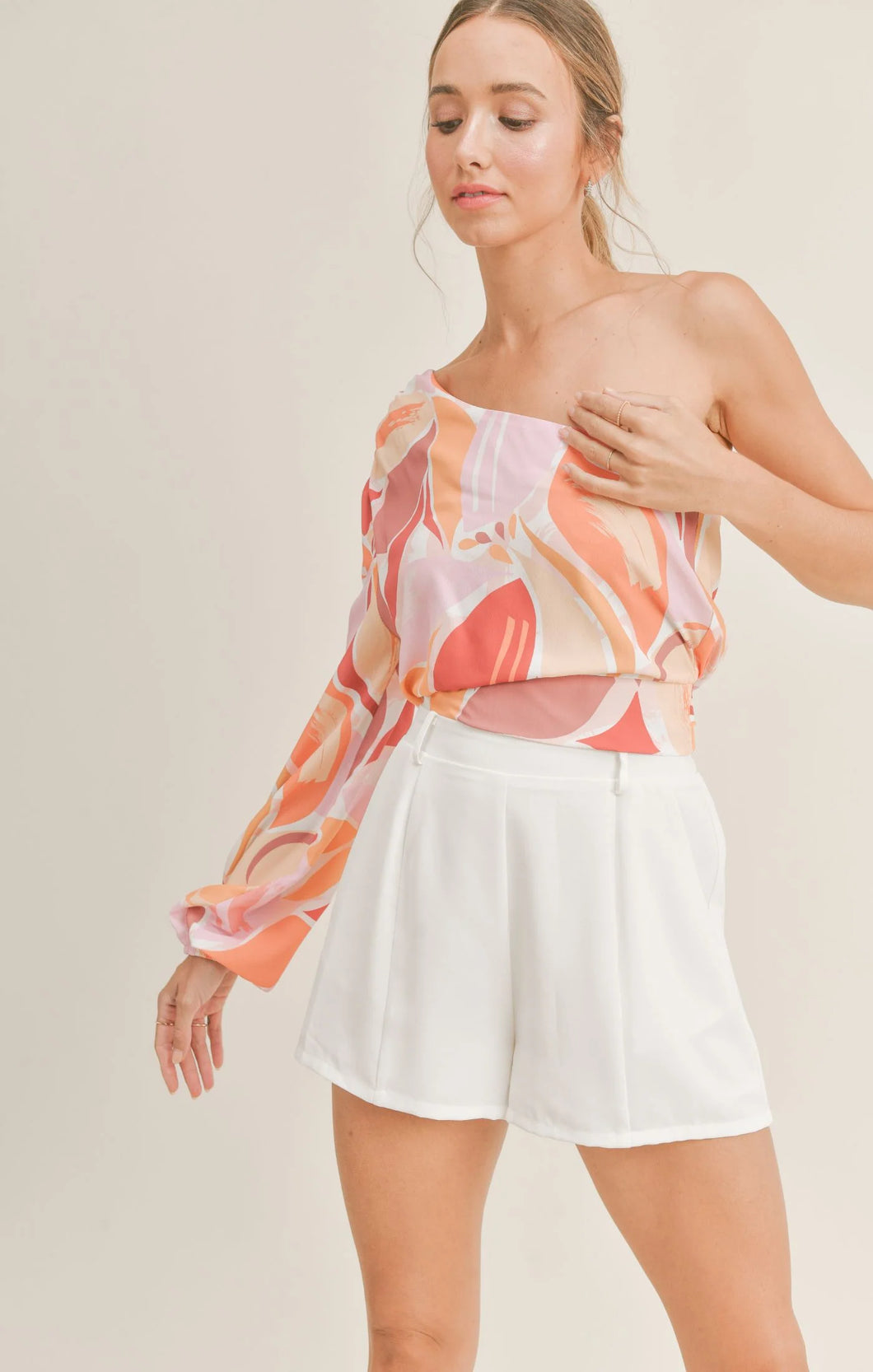 sunset one slde top - pink multi