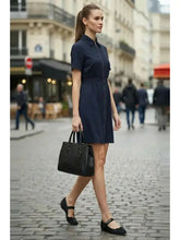 Load image into Gallery viewer, Zip Up Dress - Navy
