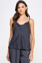 Load image into Gallery viewer, Satin cowl neck Top - Char
