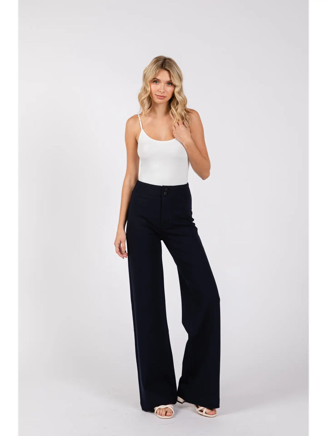 Ponte slim wideleg Slacks - Navy