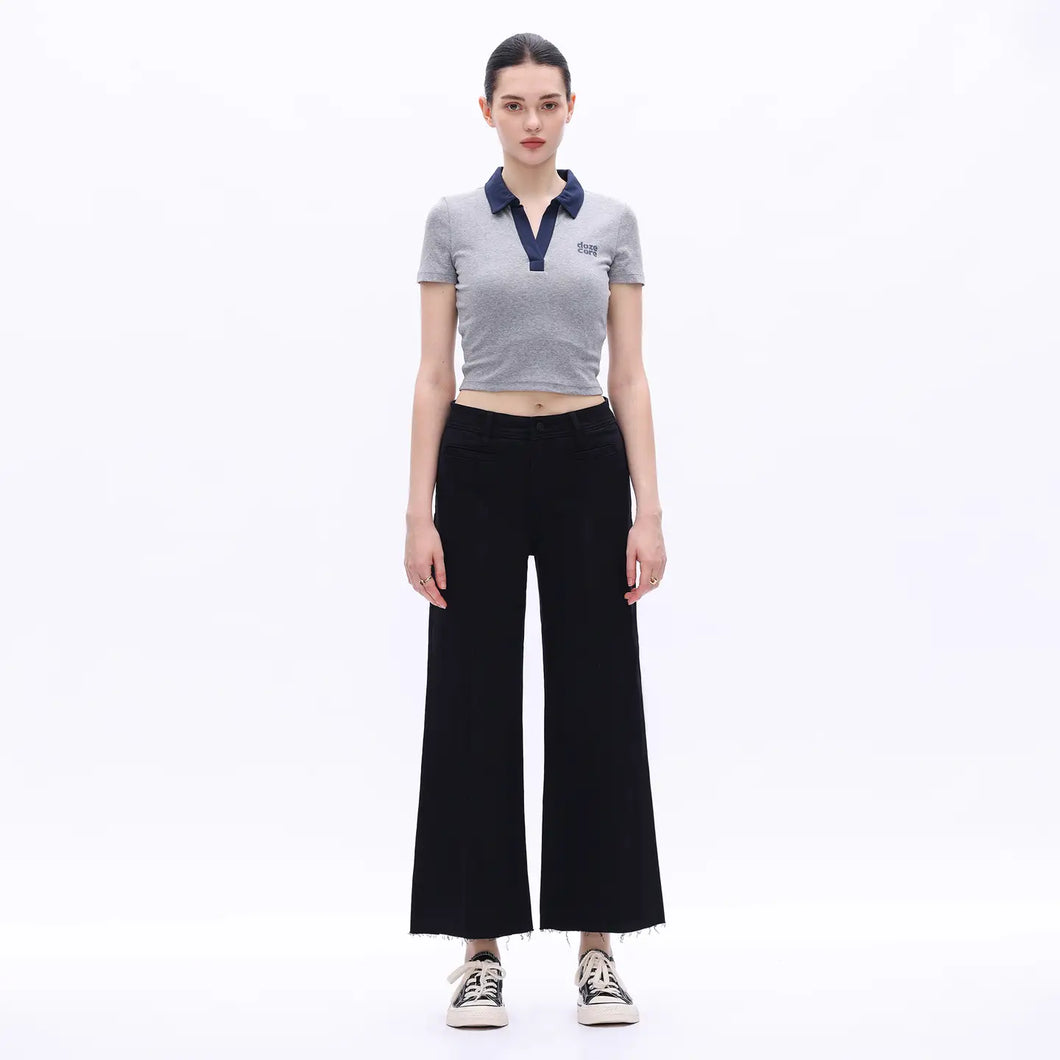 High rise wideleg - Black
