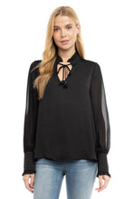 Load image into Gallery viewer, Tie neck Blouse - Black
