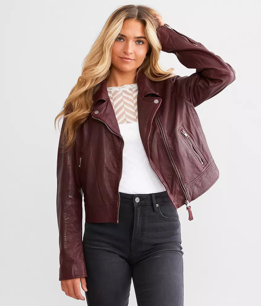 Jules Leather jacket - Wine