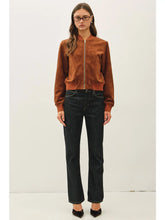 Load image into Gallery viewer, Faux suede bomber jacket - Brown
