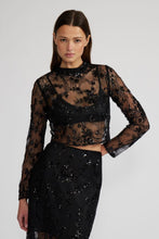 Load image into Gallery viewer, Lace sequin Top - Black
