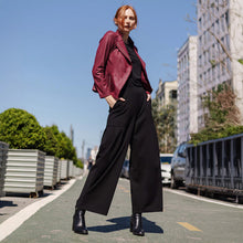 Load image into Gallery viewer, Liquid leather knit jkt - Merlot
