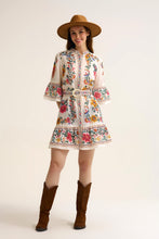 Load image into Gallery viewer, floral boho mini dress - Cream
